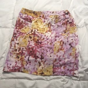 Loft printed pencil skirt with pockets 0 petite